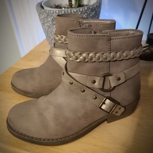 Girls Ankle Boots, Tan, Size 1